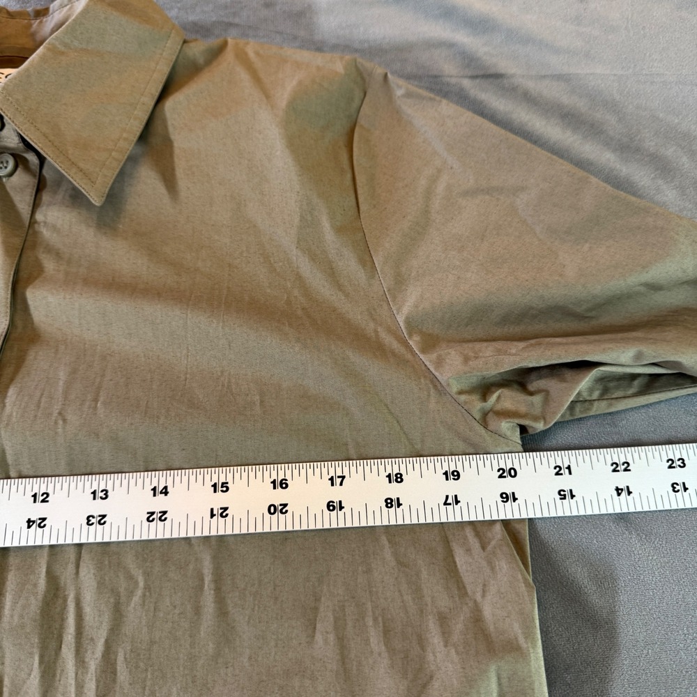 COS Cotton Utility Midi Shirt Dress 8 Khaki Long Sleeve Flap Pockets Minimalist - Picture 7 of 8